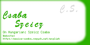 csaba szeicz business card